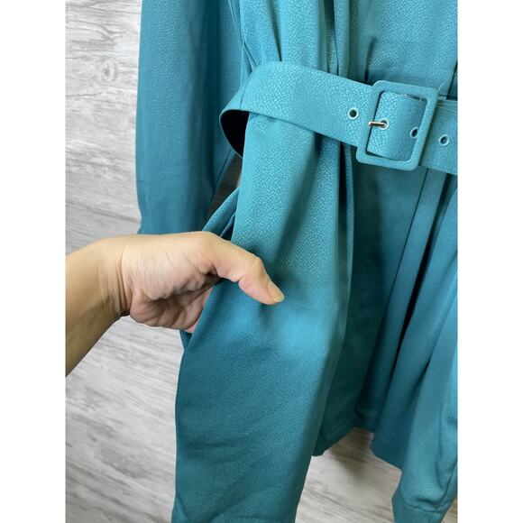 Vintage Tanner Dress Womens 6 Belted Long Sleeve Shirt Dress Pockets USA 80s - Picture 2 of 11